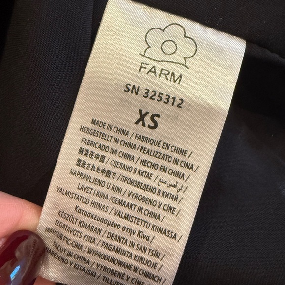 FARM RIO NWT Black Maxi Floral Lenzing Ecovero Viscose Wrap Mini Dress XS - Picture 7 of 10